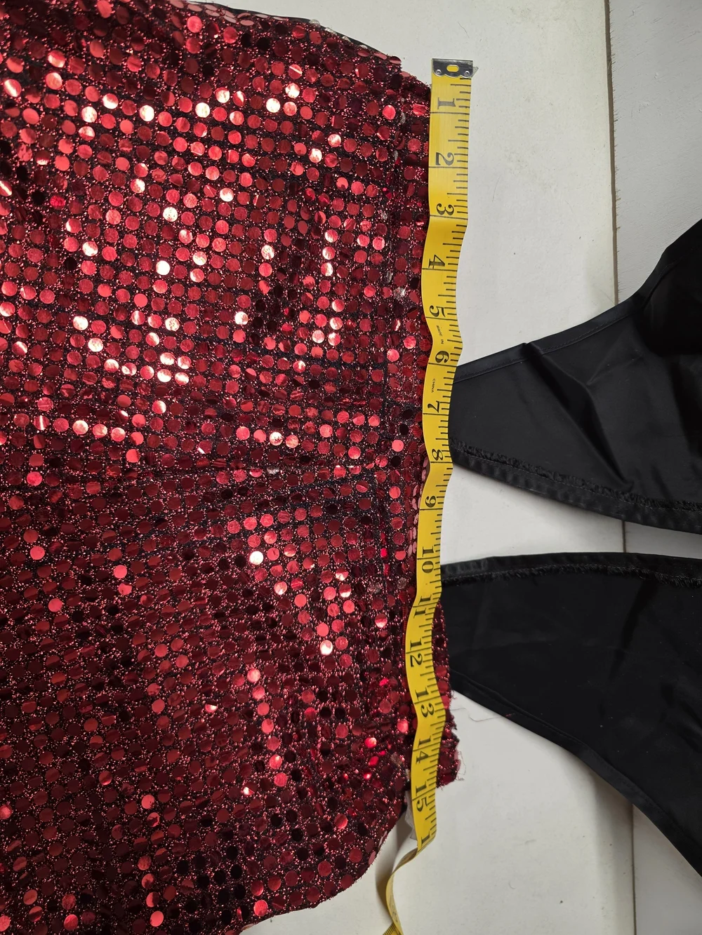 Vintage Style 70s Disco Showman Costume Red Sequin Shorts Black Tailcoat Adult